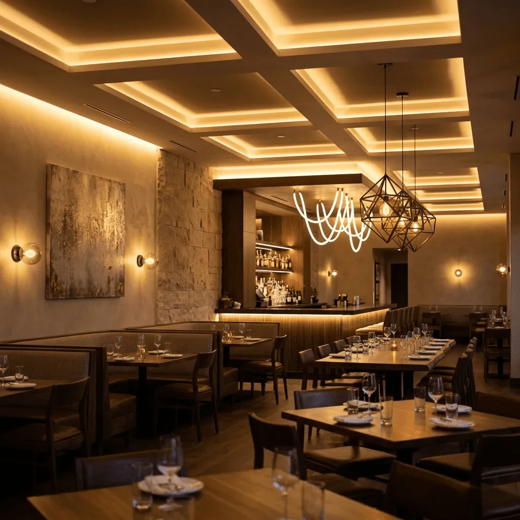 Архитектурное и интерьерное освещение ресторана: правила светодизайна