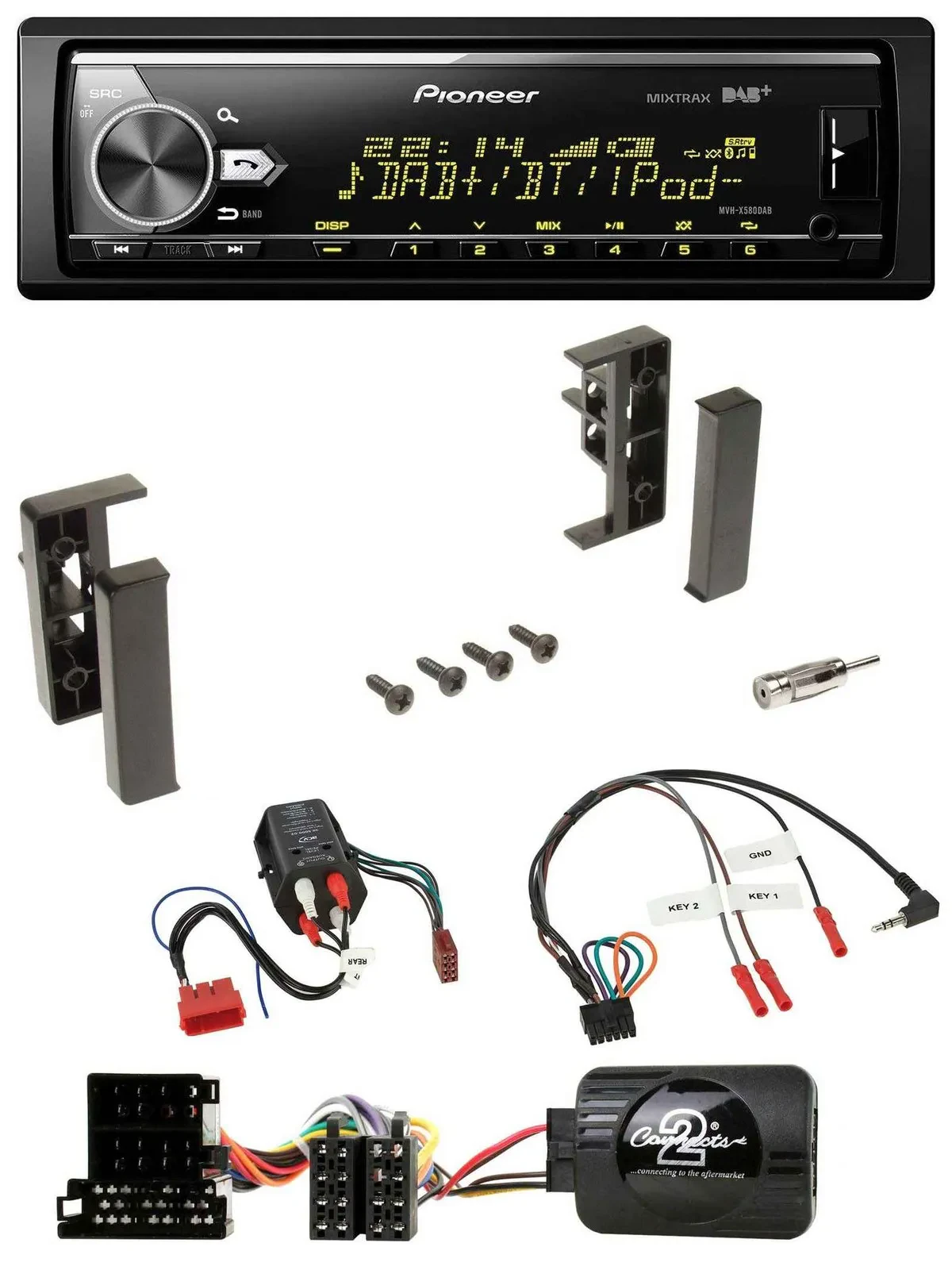Автомагнитола Pioneer Bluetooth USB DAB для Audi A3/A4/A6 (1999–2000), поддержка кнопок на руле, совместима с Bose