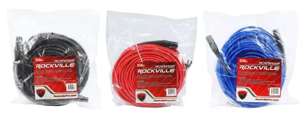 Микрофонный кабель Rockville RCXFM100P Multicolor 30.5 м (3 штуки)