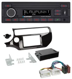 Blaupunkt DAB MP3 Bluetooth USB Autoradio für Kia Rio UB ab 2015 piano-schwarz