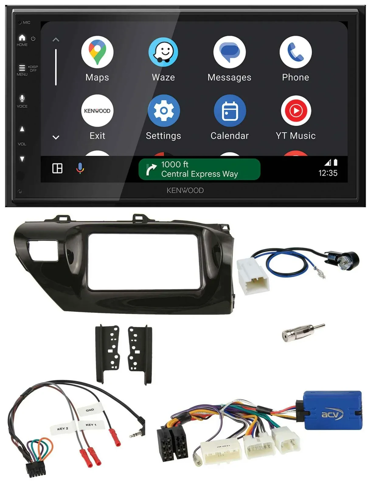 Kenwood DAB Bluetooth USB Lenkrad 2DIN Autoradio für Toyota Hilux 2015-2020