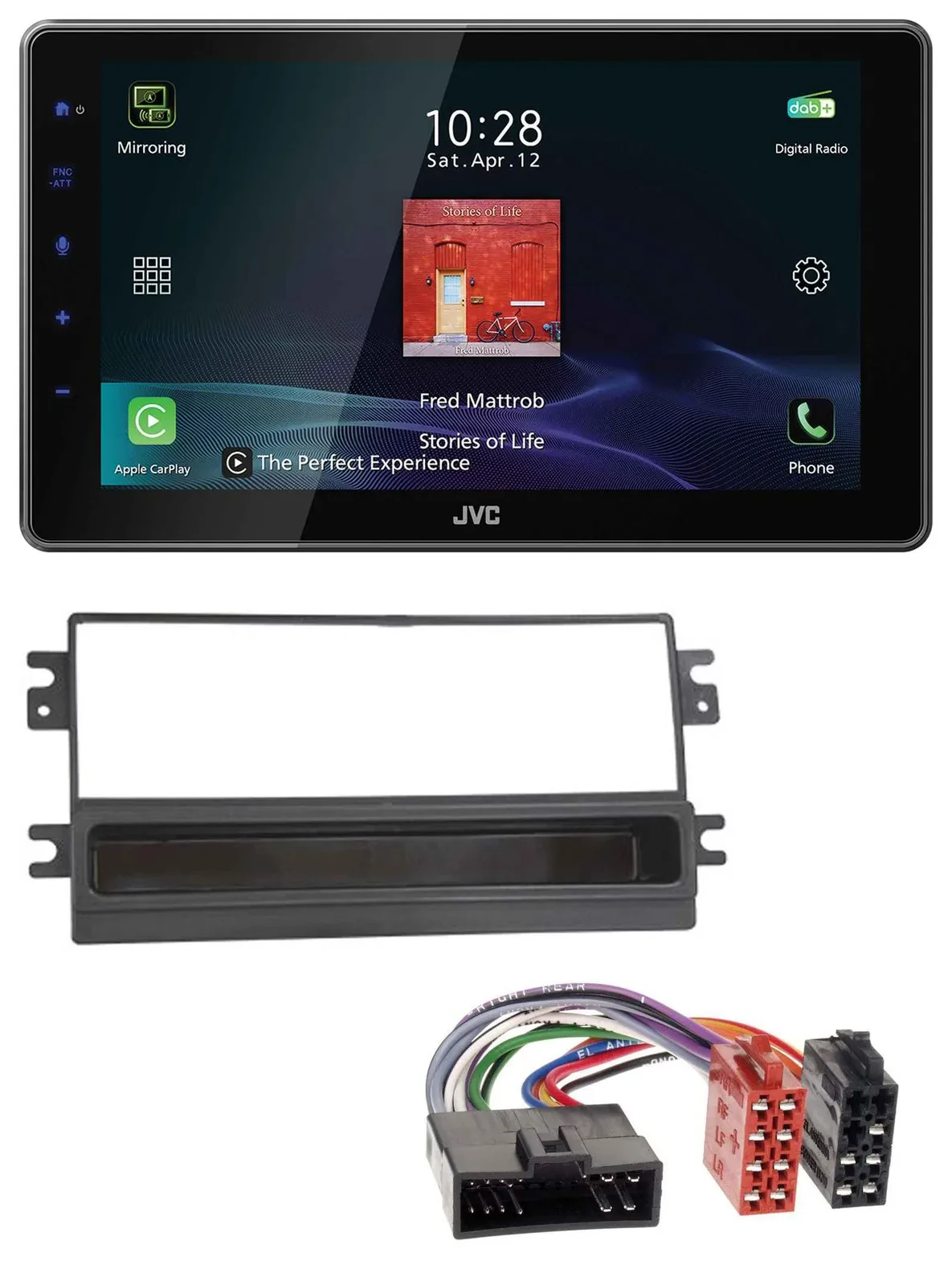 Автомагнитола JVC DAB, MP3, Bluetooth, USB для Kia Clarus/Carens FL/Carnival/Sportage