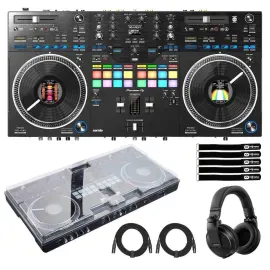 DJ-контроллер с джогом Pioneer DDJ-REV7 Black с аксессуарами