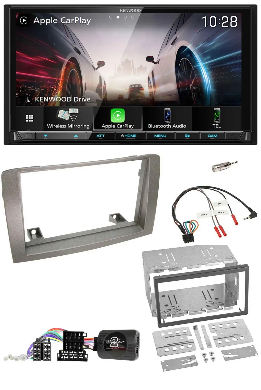 Kenwood Lenkrad 2DIN USB DAB Bluetooth Autoradio für Lancia Musa 2004-2012