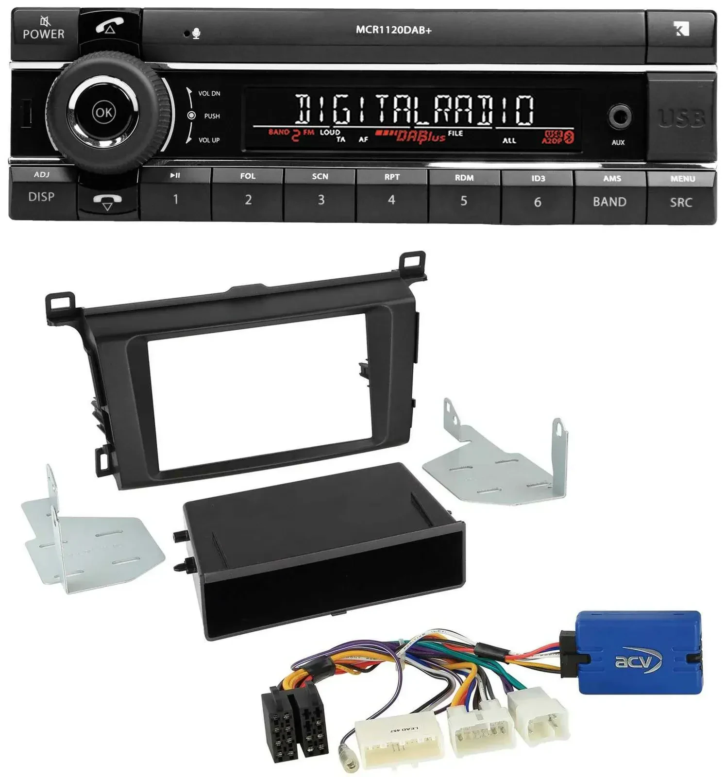 Kienzle Bluetooth MP3 USB DAB Autoradio für Toyota RAV-4 (ab 2013)