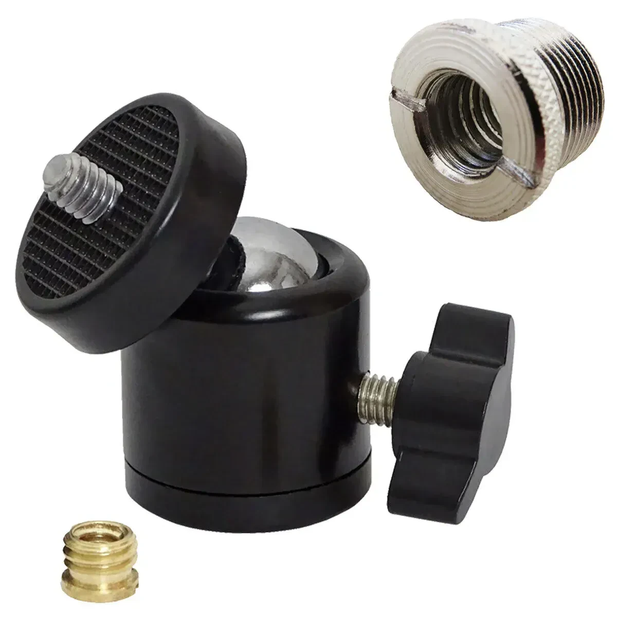 Адаптер держателя для микрофона keepdrum Kugelgelenk Stativ-Adapter 1/4"–3/8" + Reduziergewinde 3/8"–5/8"