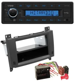 VDO AUX 1DIN MP3 USB Autoradio für Mercedes A- B-Klasse Vito rubbertouch-schwarz