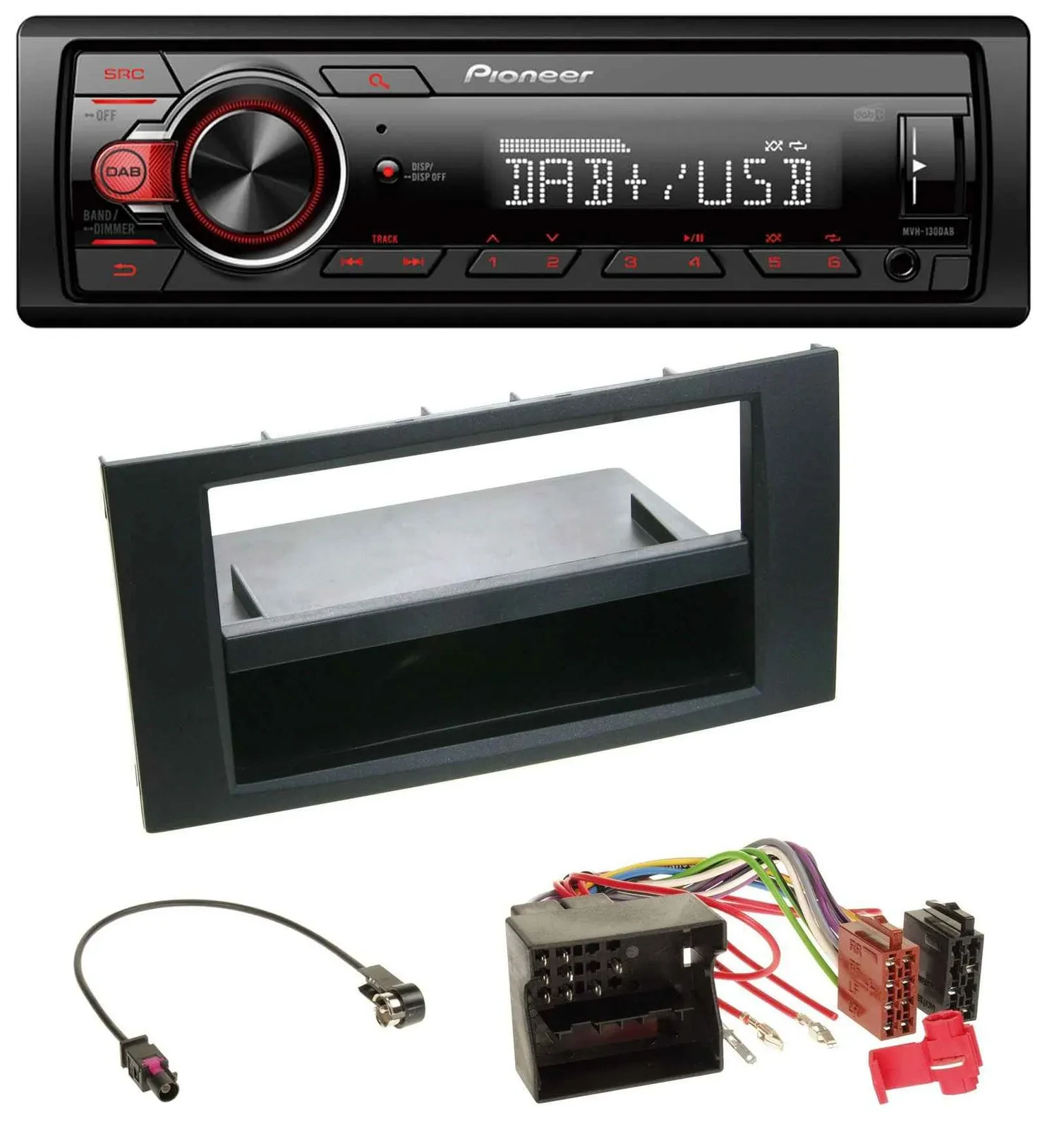 Pioneer MP3 1DIN DAB USB AUX Autoradio für Ford Focus C-Max S-Max Galaxy 03-07 s