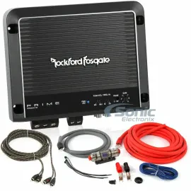 Rockford Fosgate R500X1D 500W Monoblock Amplifier w/ Free 4 Gauge Amp Kit Bundle