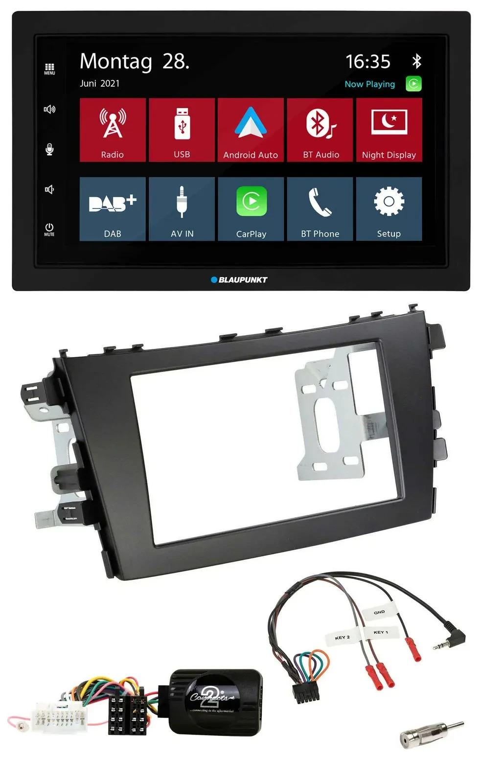 Blaupunkt Lenkrad Bluetooth DAB 2DIN USB Autoradio für Suzuki Celerio LF ab 2014