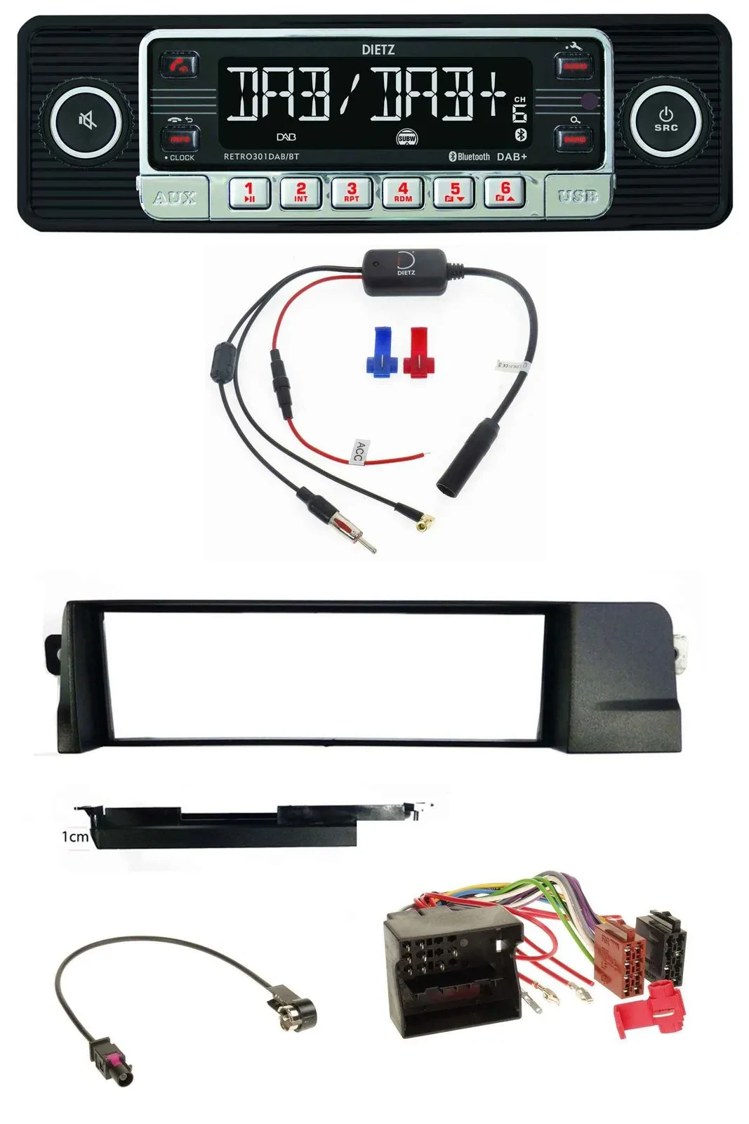 Dietz MP3 DAB Bluetooth USB Autoradio für BMW 3er E46 Profiversion Quadlock