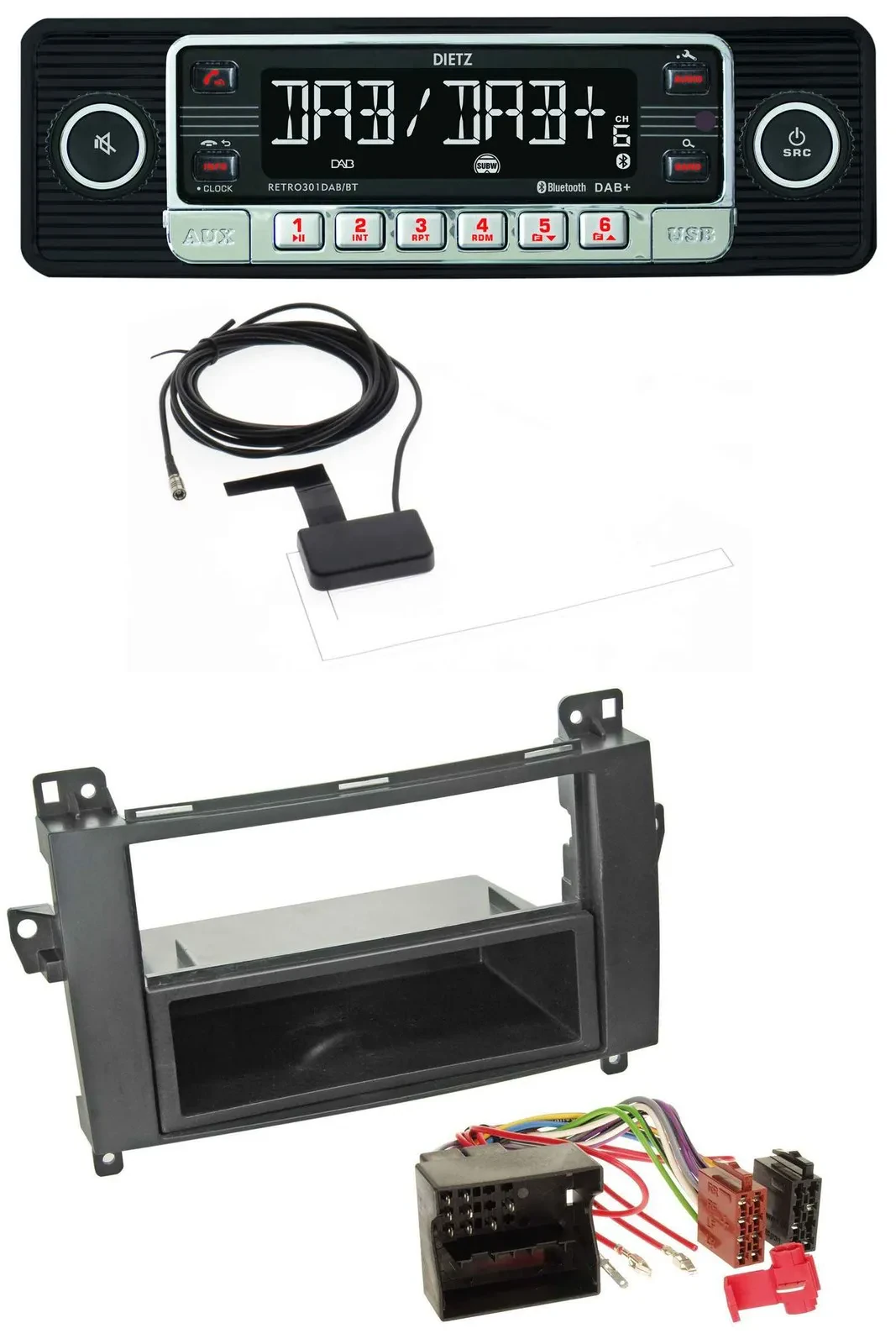 Dietz DAB Bluetooth USB MP3 Autoradio für Mercedes A-Klasse 04-12 W169 C169