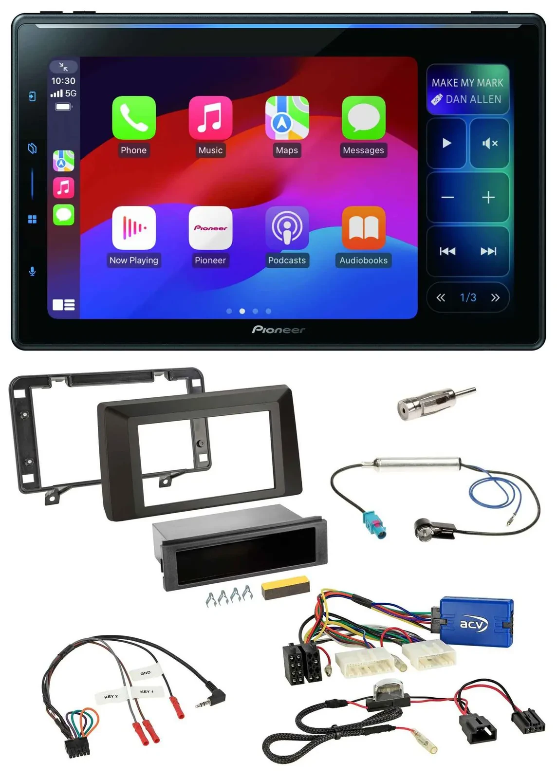 Pioneer Bluetooth DAB Lenkrad USB Autoradio für Dacia Duster ab 2021