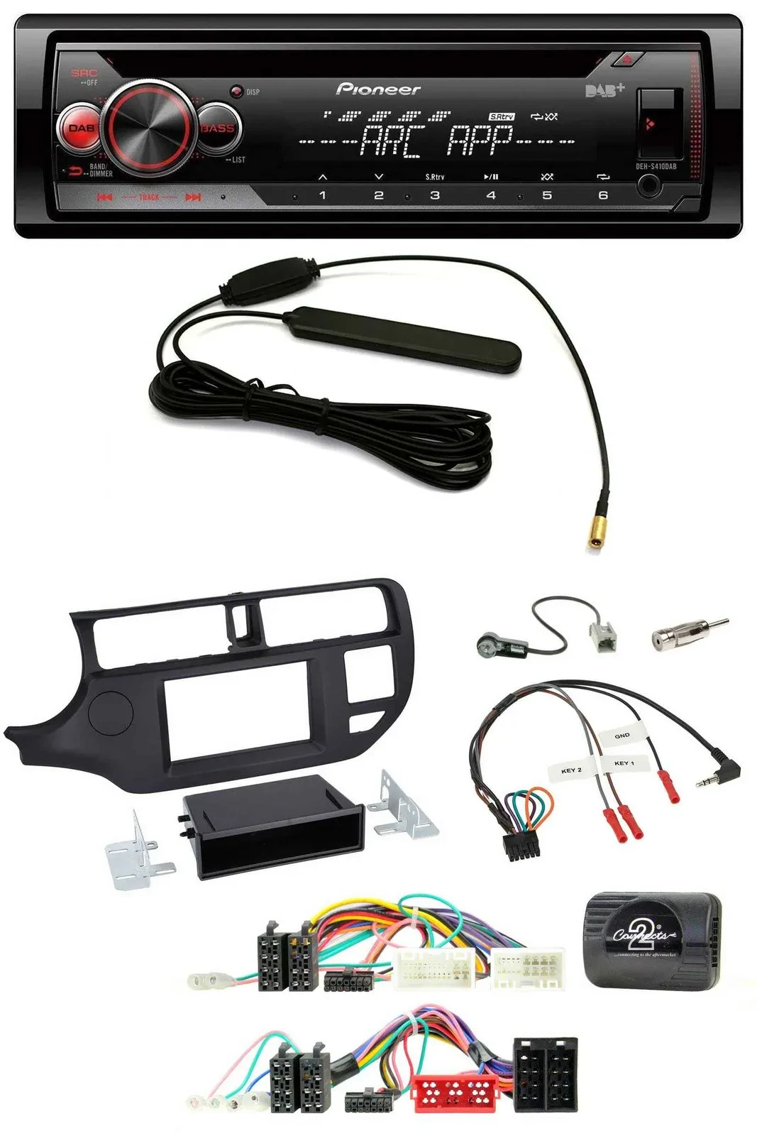 Pioneer CD USB Lenkrad DAB MP3 Autoradio für Kia Rio UB 2011-2015 schwarz