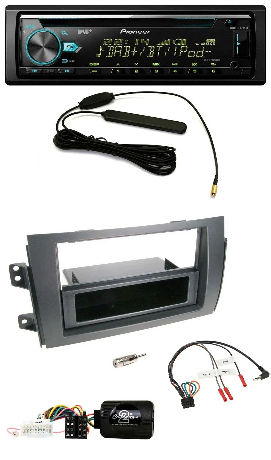 Pioneer CD MP3 Lenkrad DAB USB Autoradio für Fiat Sedici Suzuki SX4