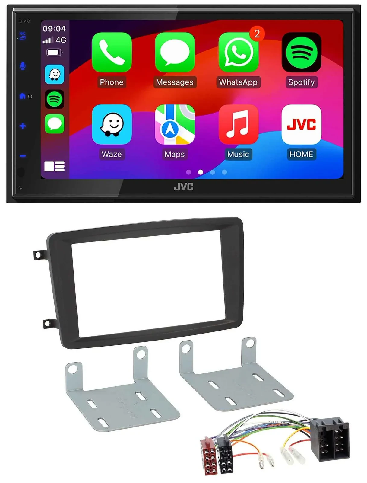 Автомагнитола для Mercedes C‑Class/CLK/Viano/Vito JVC 2DIN, DAB, Bluetooth, USB, MP3