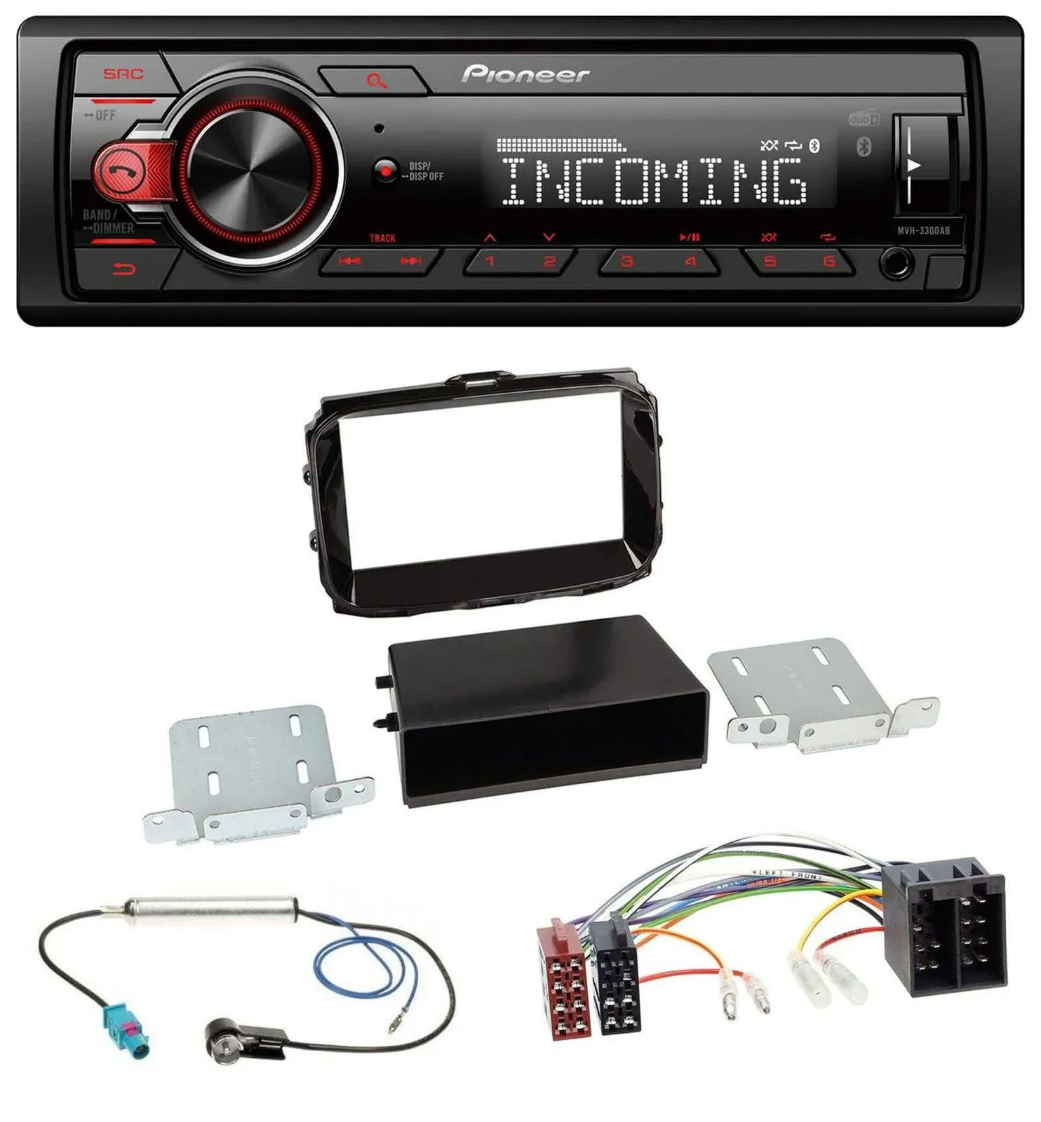 Автомагнитола Pioneer Bluetooth, USB, DAB, MP3 для Alfa Romeo Giulietta (с 2013), чёрный глянец