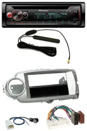 Автомагнитола Pioneer для Toyota Yaris (2011–2014) USB, DAB, MP3, Bluetooth, CD, серебристая