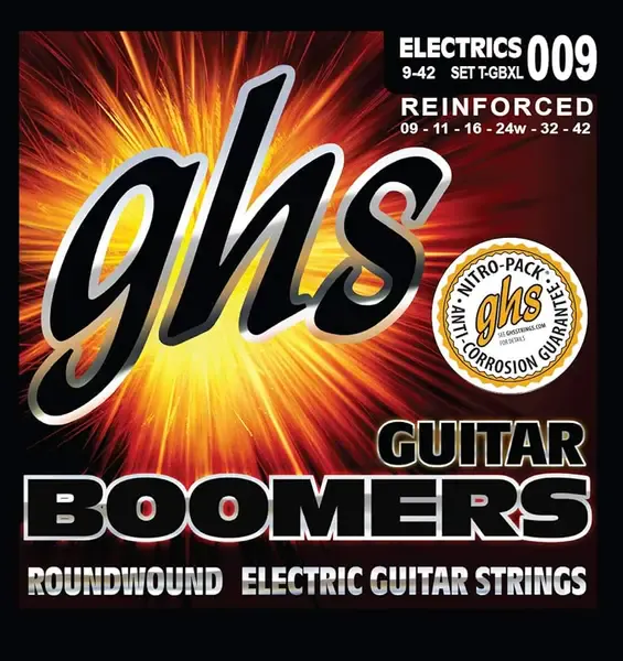 Струны для электрогитары GHS Strings T-GBXL Reinforced Boomers 9-42