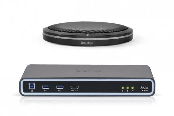 Конференц-система для переговорных комнат Biamp Devio SCR-20TX Black 1 настольный микрофон, Beamtracking, 4x90°, 20 Вт, чёрный