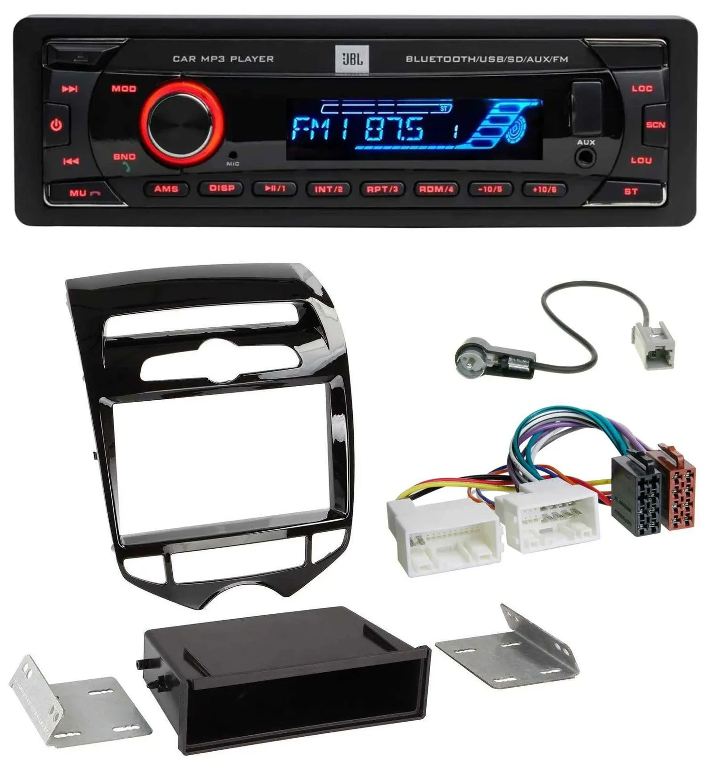 JBL AUX MP3 USB Bluetooth SD Autoradio für Hyundai ix20 ab 10 autom. Klima