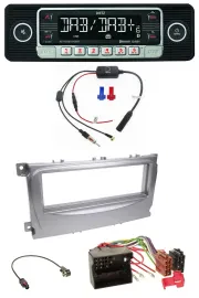 Автомагнитола Dietz MP3, DAB, Bluetooth, USB для Ford S-Max/Mondeo 2007–2014, серебристая