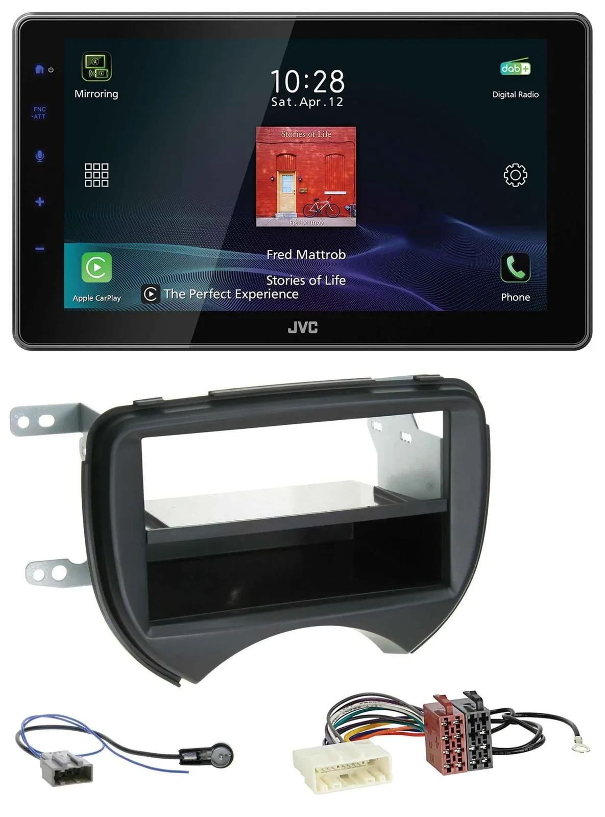 JVC DAB MP3 Bluetooth USB Autoradio für Nissan Micra K13 10-13 schwarz