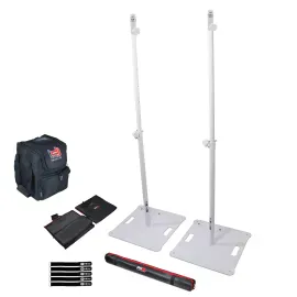 ProX X-POLARIS-WH X2 Set of Stands in White with Two X-LS64WH Mounts idjnow