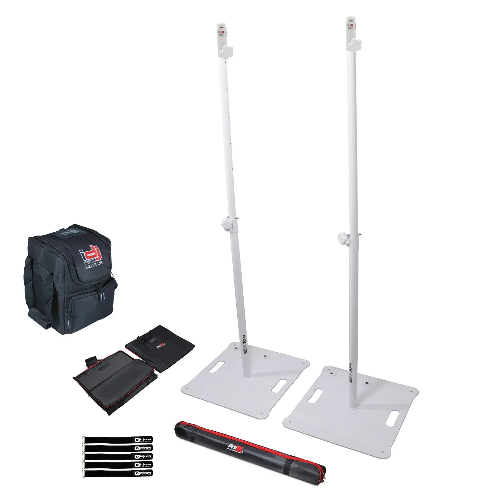 ProX X-POLARIS-WH X2 Set of Stands in White with Two X-LS64WH Mounts idjnow