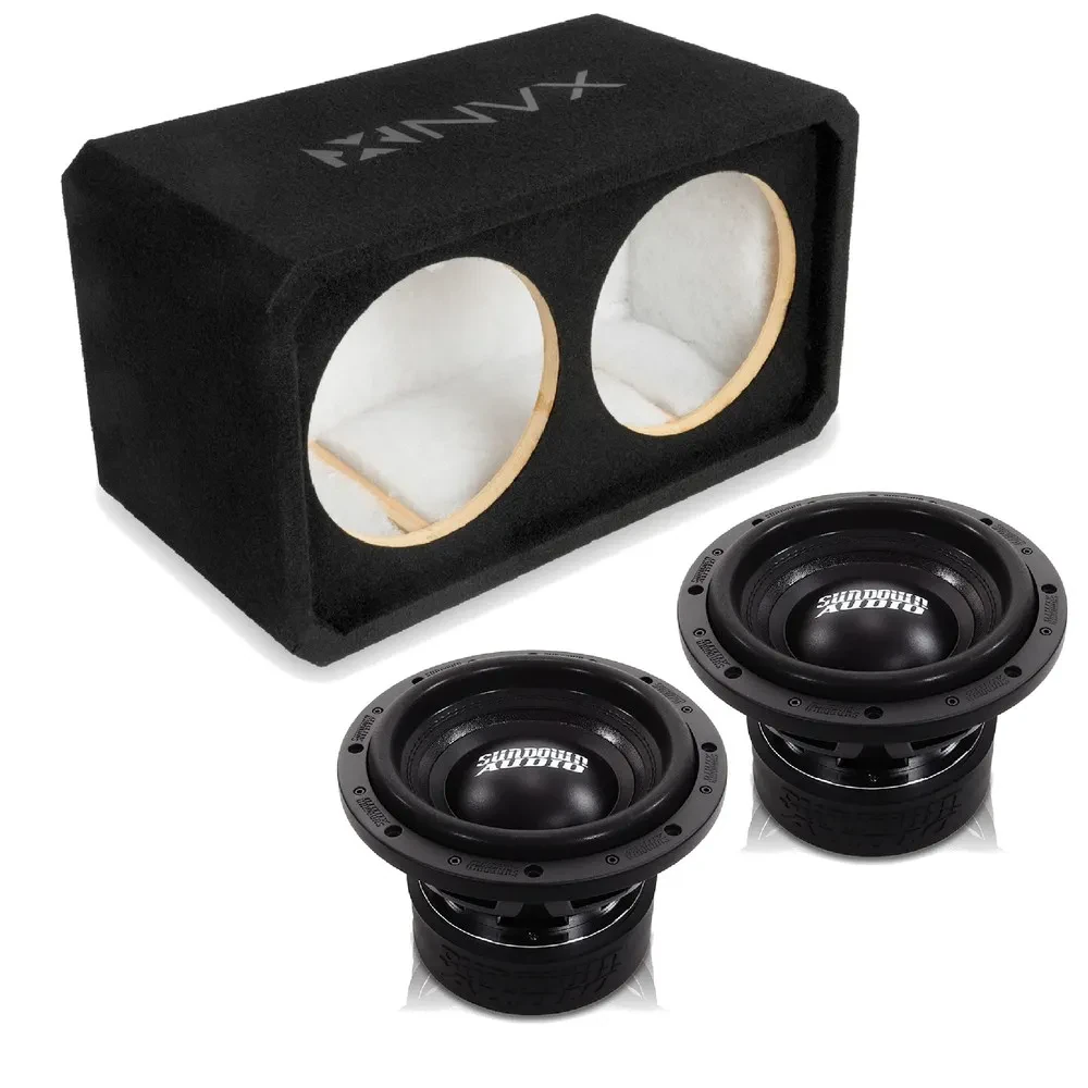 NVX NE102S Dual 10" Sealed 3/4" MDF Subwoofer Enclosure w/ SA Series Subwoofer