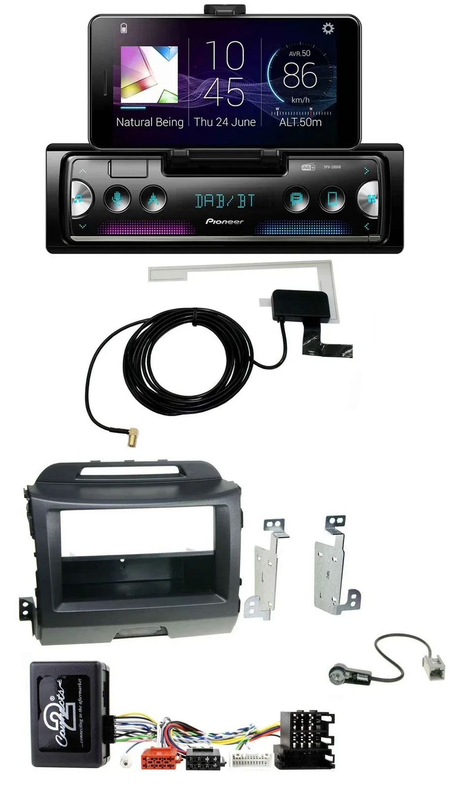 Pioneer DAB Bluetooth Lenkrad USB Autoradio für Kia Sportage 3 Navi 10-15 schwar