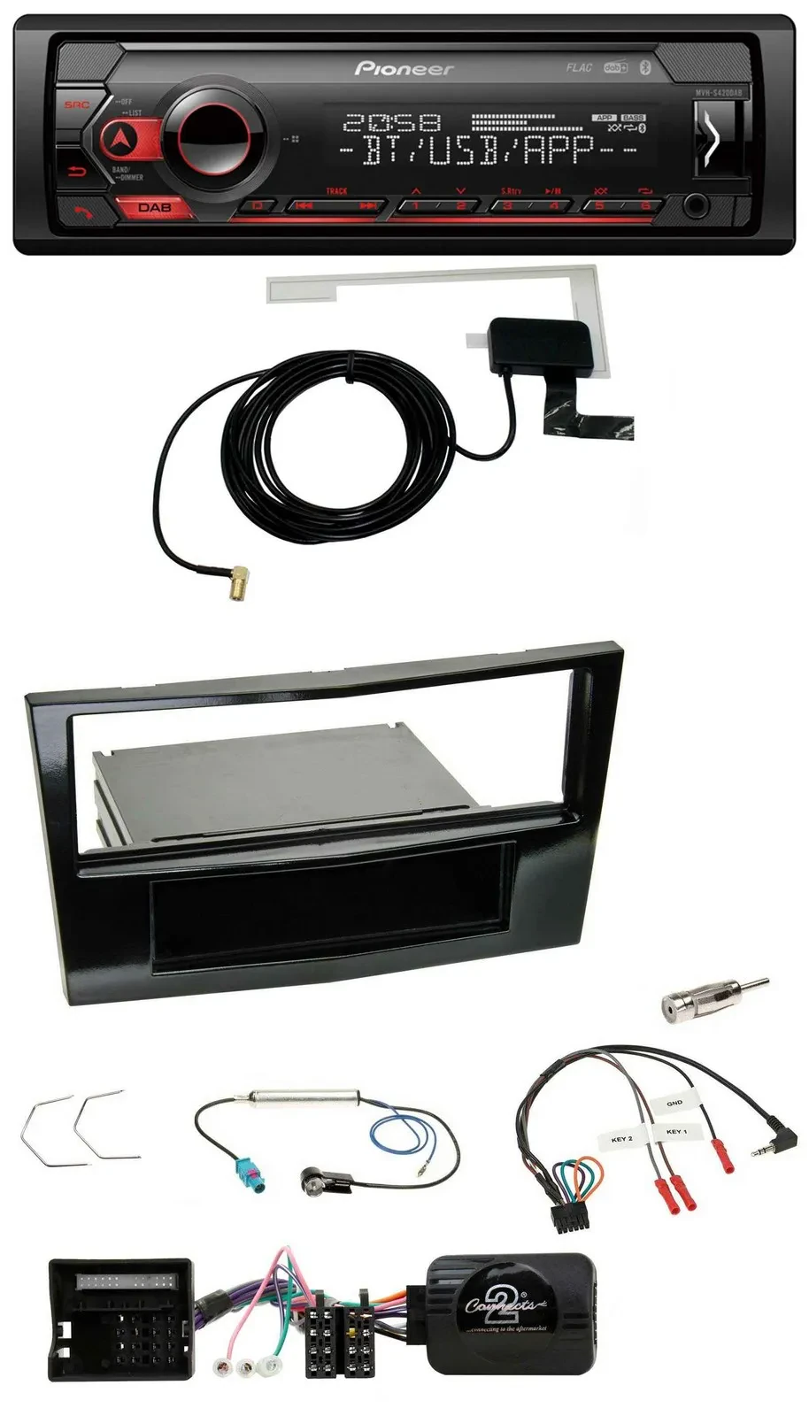 Pioneer DAB USB Lenkrad Bluetooth Autoradio für Opel Astra H Corsa D Zafira B Kl