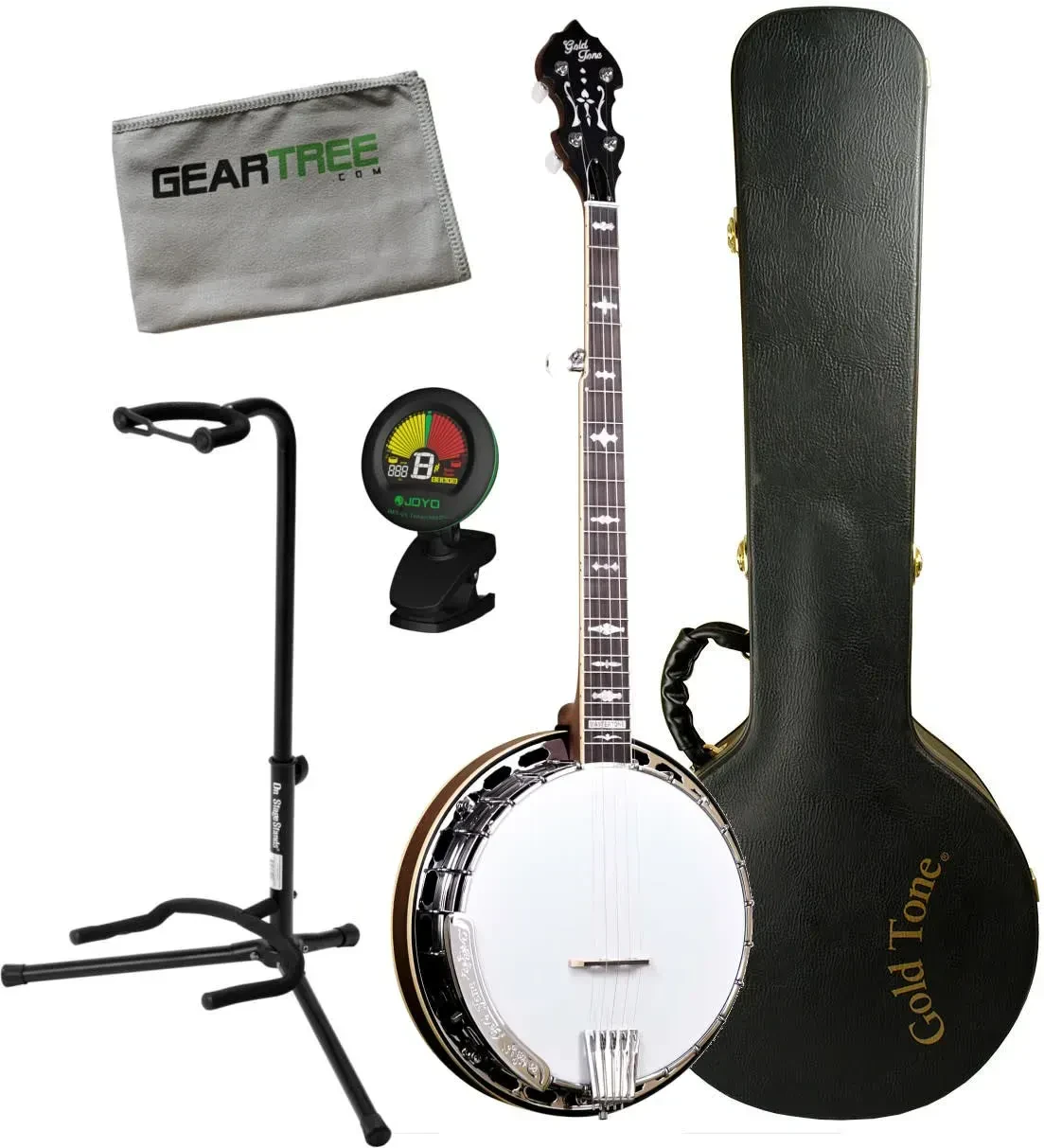 Банджо Gold Tone OB-150 резонаторное с жестким кейсом, салфеткой Geartree, стойкой и тюнером