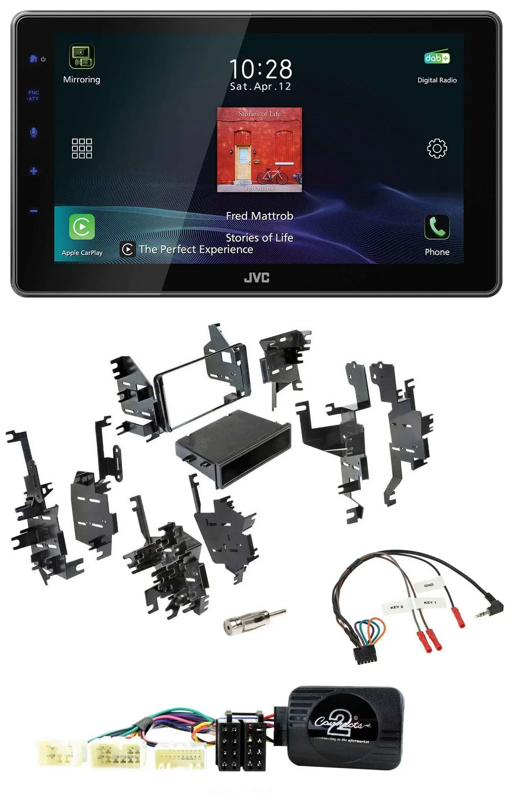 JVC DAB Lenkrad Bluetooth USB Autoradio für Toyota RAV 4 2001-2005