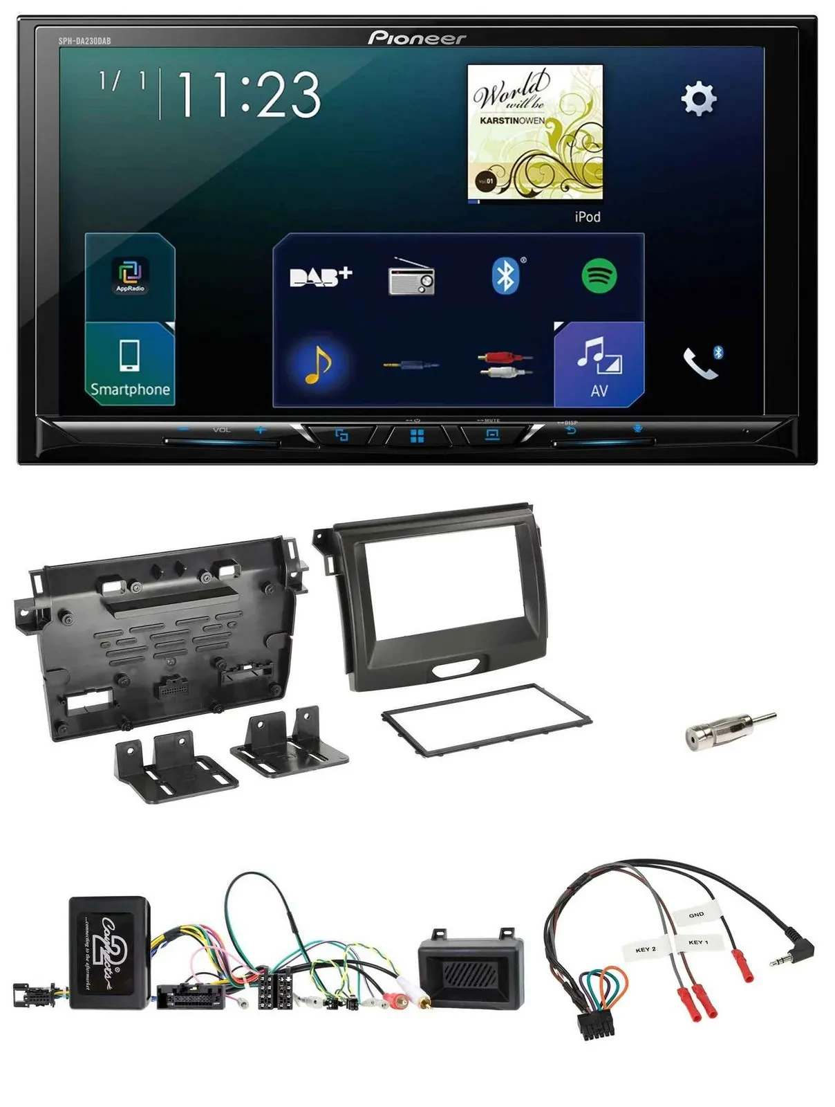 Автомагнитола для Ford Ranger Pioneer 2DIN, Bluetooth, USB, DAB