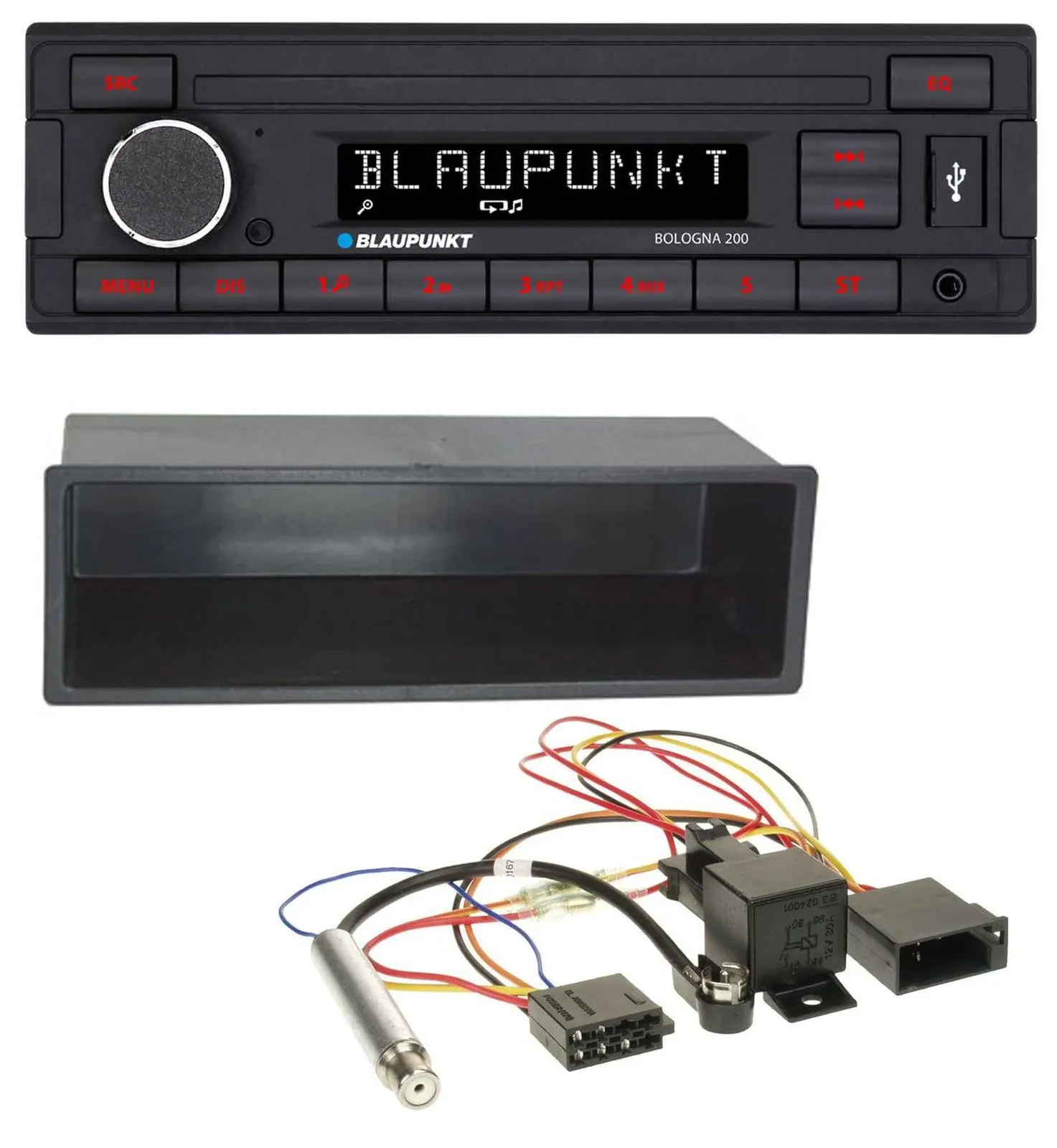 Автомагнитола Blaupunkt 1-DIN MP3, USB, AUX для VW Polo, T4, Passat, Golf (1998–2004)