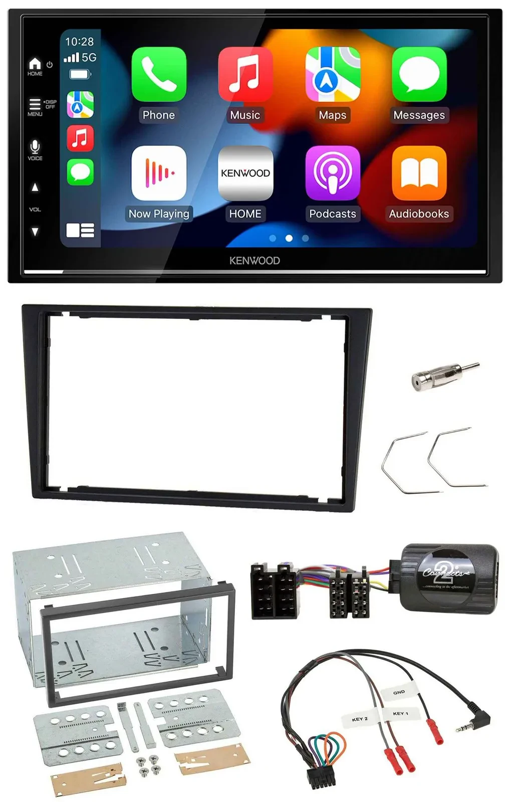 Kenwood DAB USB Bluetooth 2DIN Lenkrad Autoradio für Opel Corsa C Vectra C charc