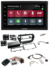 Blaupunkt 2DIN Lenkrad USB Bluetooth DAB Autoradio für Honda Insight ZE2 2009-20