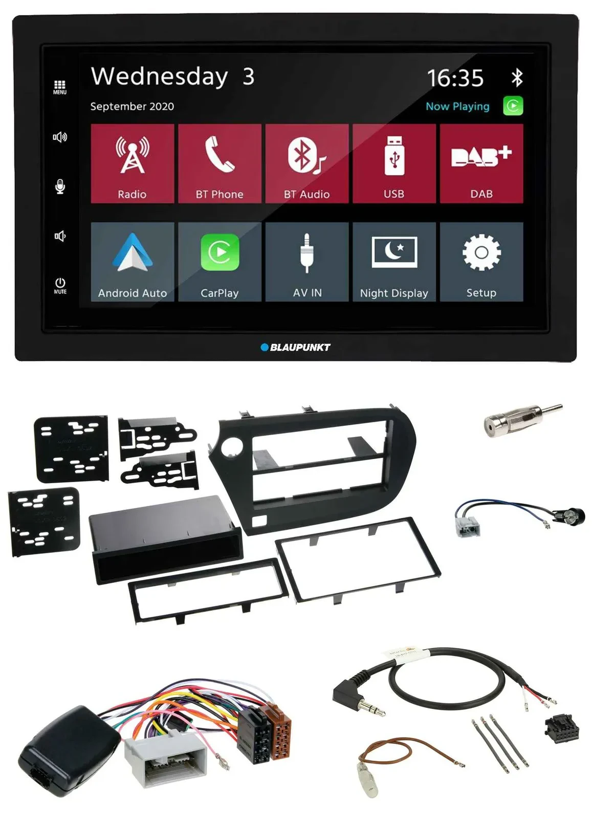 Blaupunkt 2DIN Lenkrad USB Bluetooth DAB Autoradio für Honda Insight ZE2 2009-20