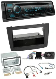 Автомагнитола Kenwood Bluetooth, USB, CD, DAB, поддержка кнопок на руле, для Alfa Romeo MiTo 2008–2014, чёрный