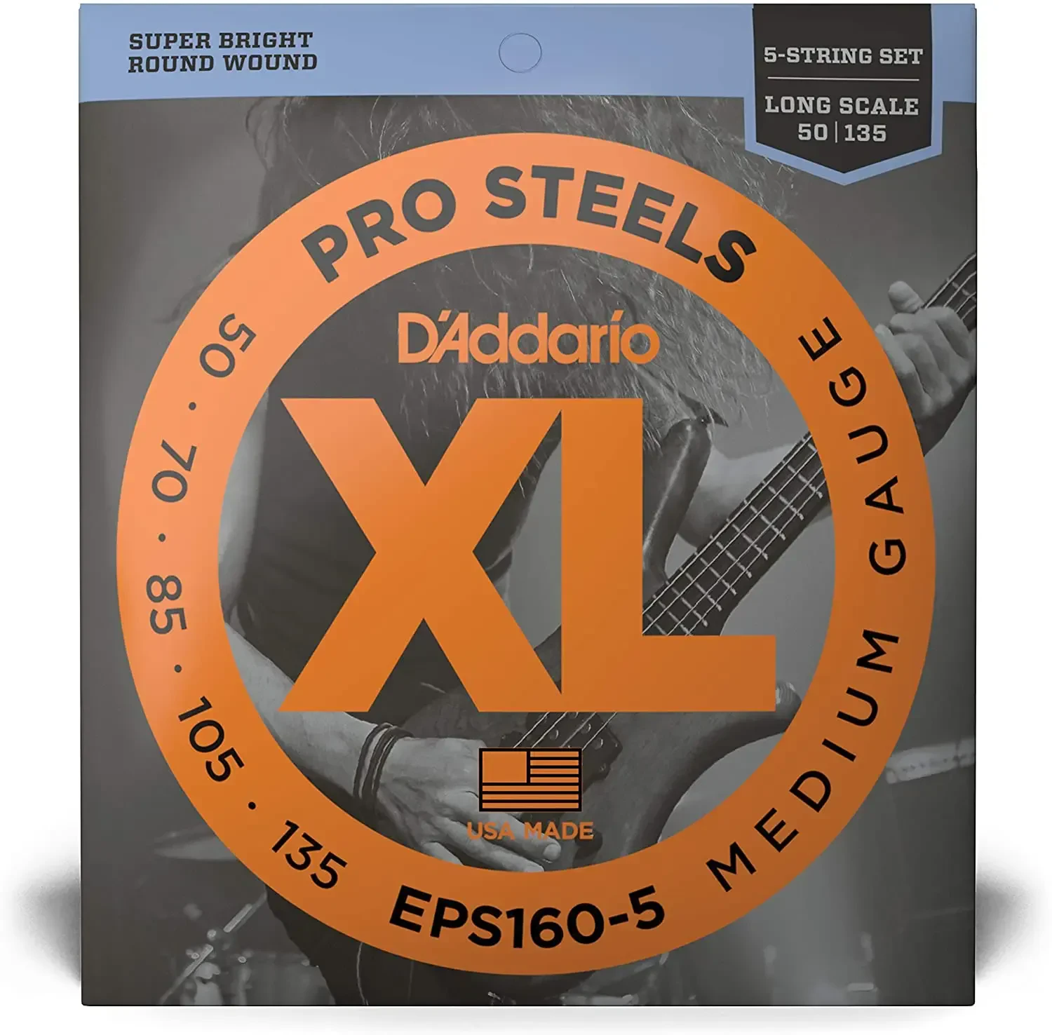 Струны для 5-струнной бас-гитары D'Addario EPS160-5 50-135