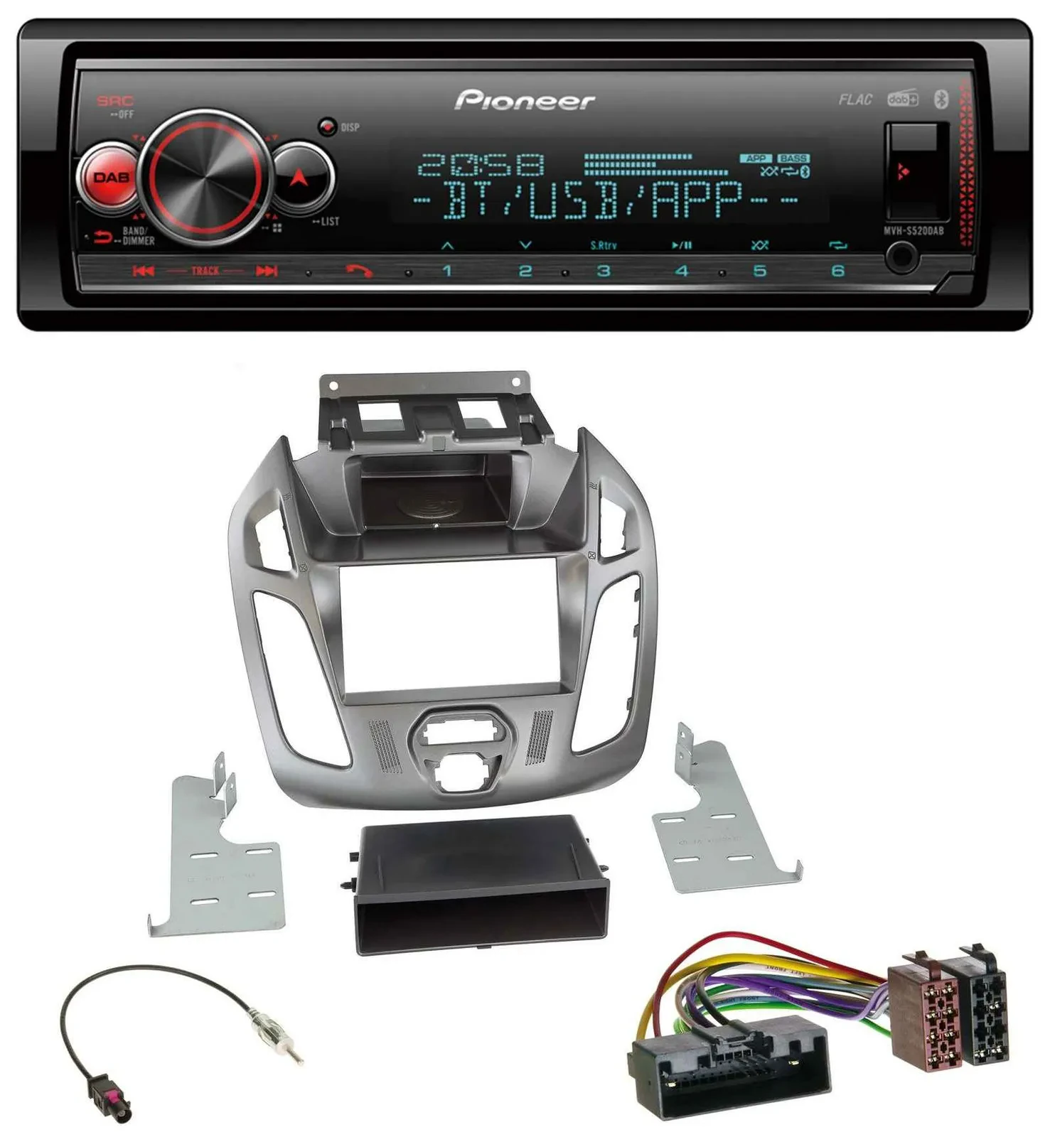 Автомагнитола Pioneer Bluetooth, USB, MP3, DAB для Ford Connect/Transit 2012–2018