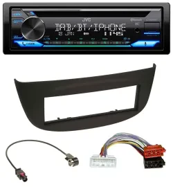 JVC Bluetooth MP3 USB DAB CD Autoradio für Renault Twingo ab 2015 schwarz