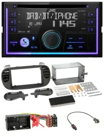 JVC MP3 USB 2DIN DAB Bluetooth CD Autoradio für Fiat 500 ab 12 soft touch