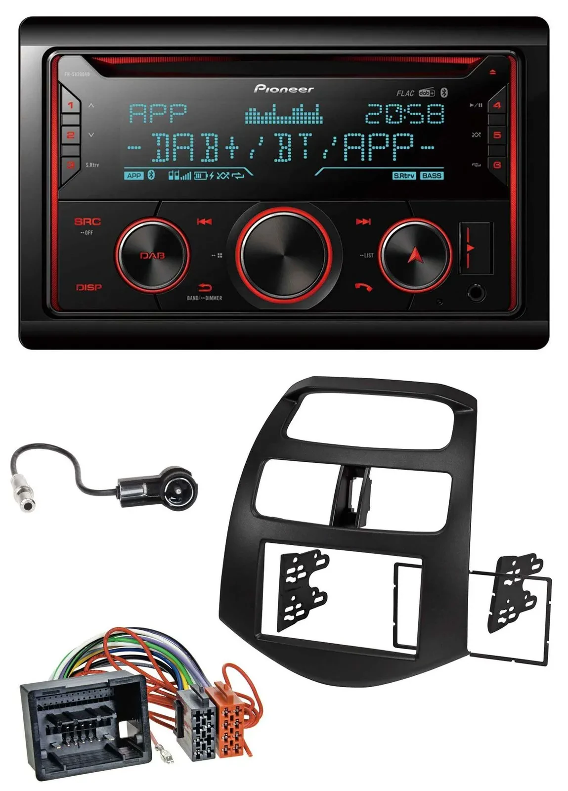 Автомагнитола Pioneer 2 DIN, DAB, CD, MP3, Bluetooth, USB для Chevrolet Spark (с 2013)