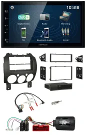 Kenwood 2DIN Bluetooth Lenkrad USB DAB Autoradio für Mazda 2 2007-2014