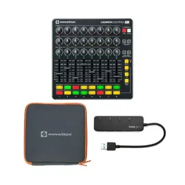 Novation LaunchControlXL MIDI USB Controller Bundle w/ Case & 3.0 4 Port USB Hub