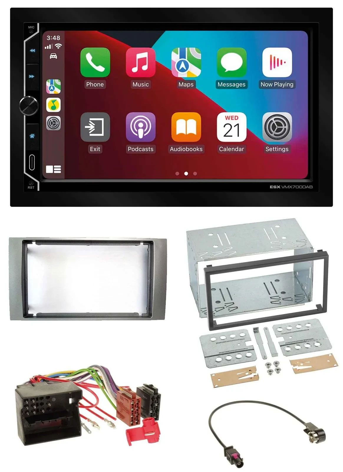 Автомагнитола ESX 2 DIN, DAB, USB, MP3, Bluetooth для Ford Galaxy/Focus/C-Max/S-Max (2003-2007)