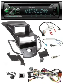 Pioneer USB MP3 DAB Lenkrad CD Autoradio für Ford Fiesta 08-10 Display schwarz