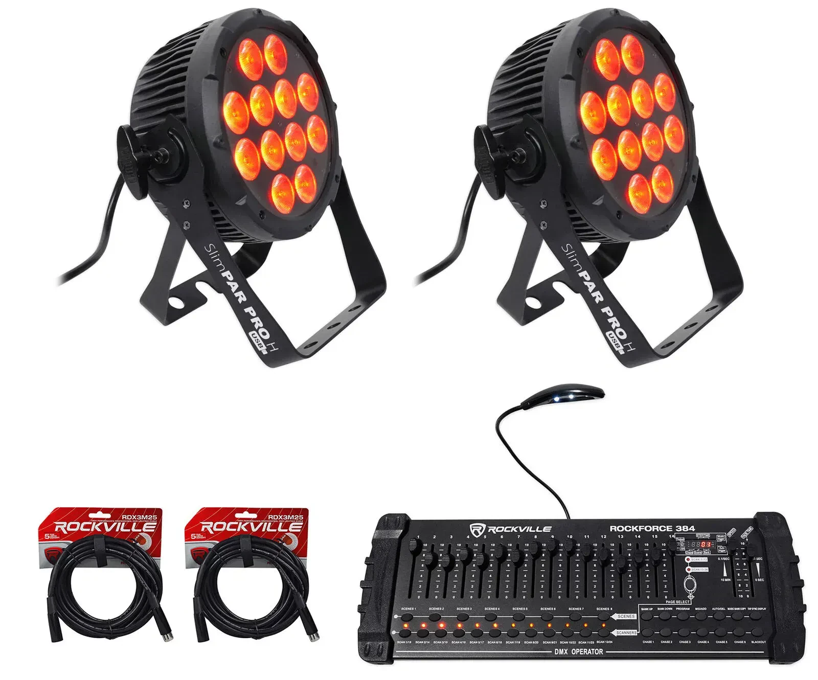 Светодиодный прибор Chauvet DJ SlimPar Pro H USB D-Fi RGBAW+UV с DMX-пультом (пара)